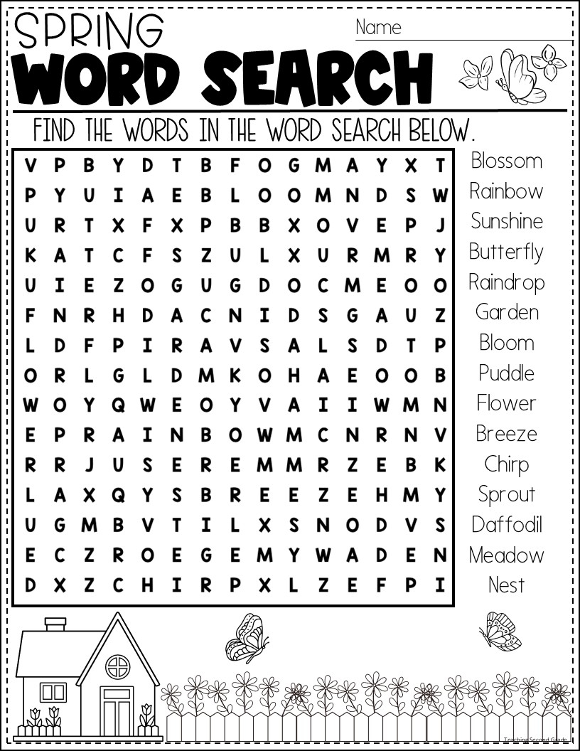 Spring Activity Fun Pack Word Search Crossword Scrambled Word Maze Teaching Ideas Made Easy
