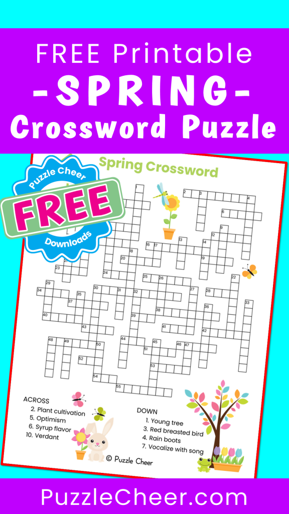 Spring Crossword Puzzle Puzzle Cheer
