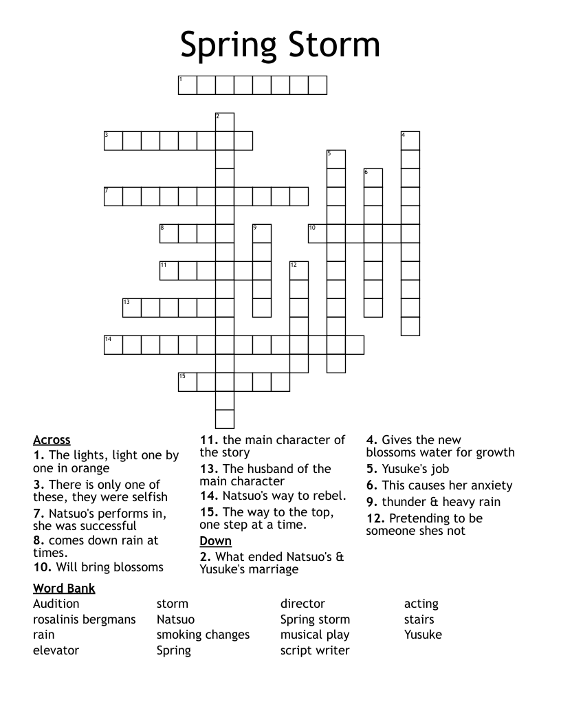 Spring Storm Crossword WordMint