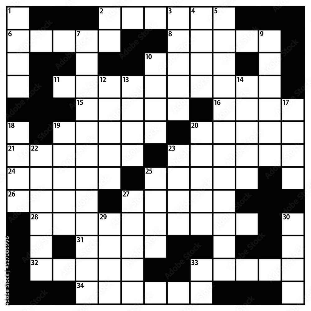 Square Crossword Puzzle Vector Illustration American style Crossword