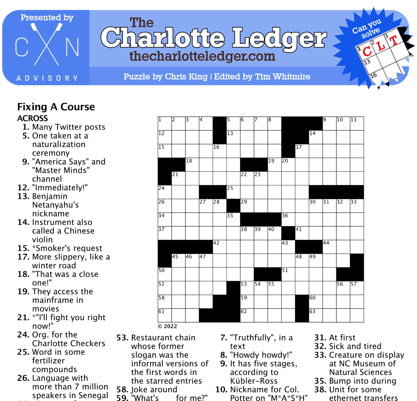 Star Ledger Crossword Puzzle Printable Free Daily Crossword