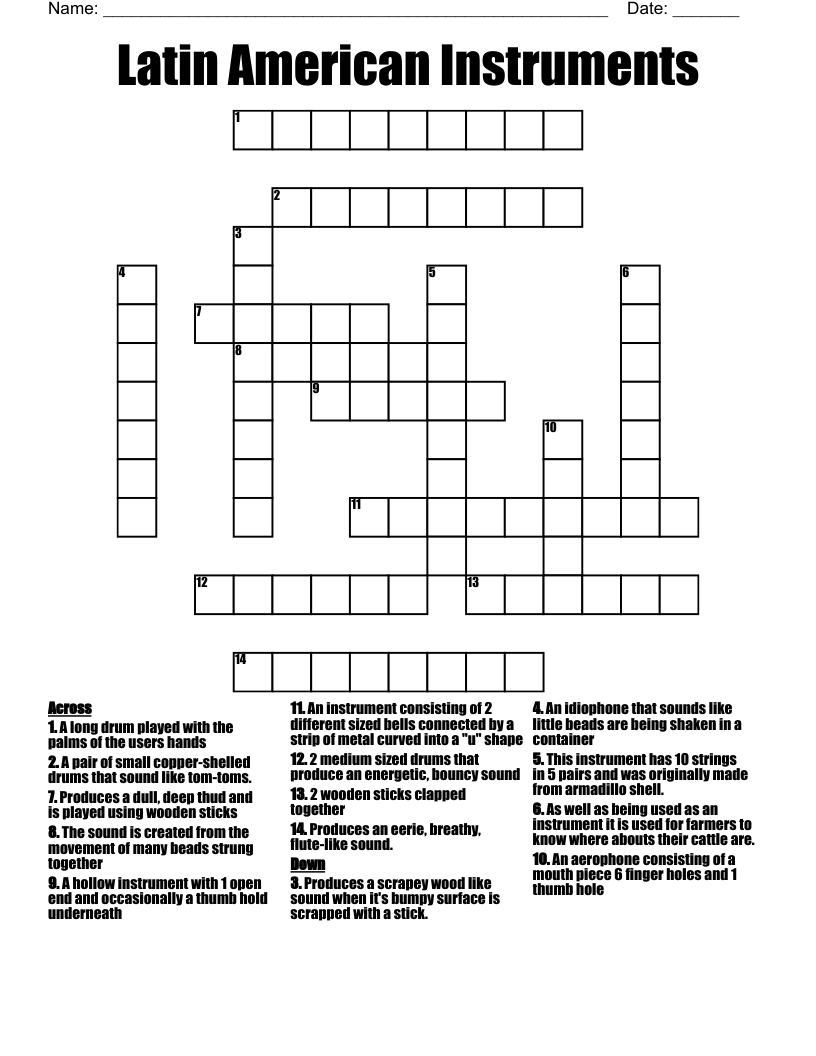 Stringed Instrument Crossword Amynpamzafinub1981 s Ownd