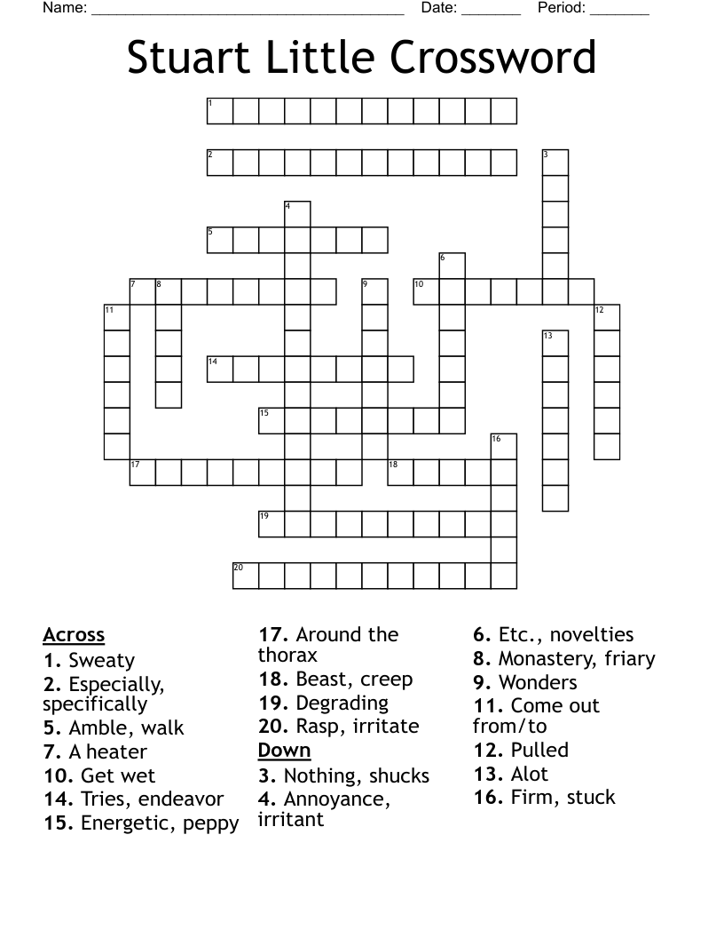 Stuart Little Crossword WordMint Stuart Little Crossword WordMint