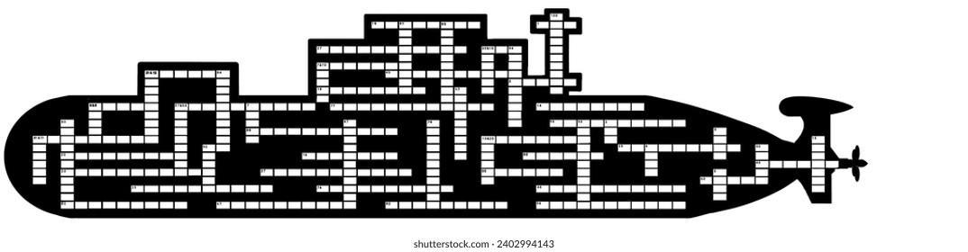 Submarine Shaped Crossword Puzzle Clue Answer Stock Illustration 