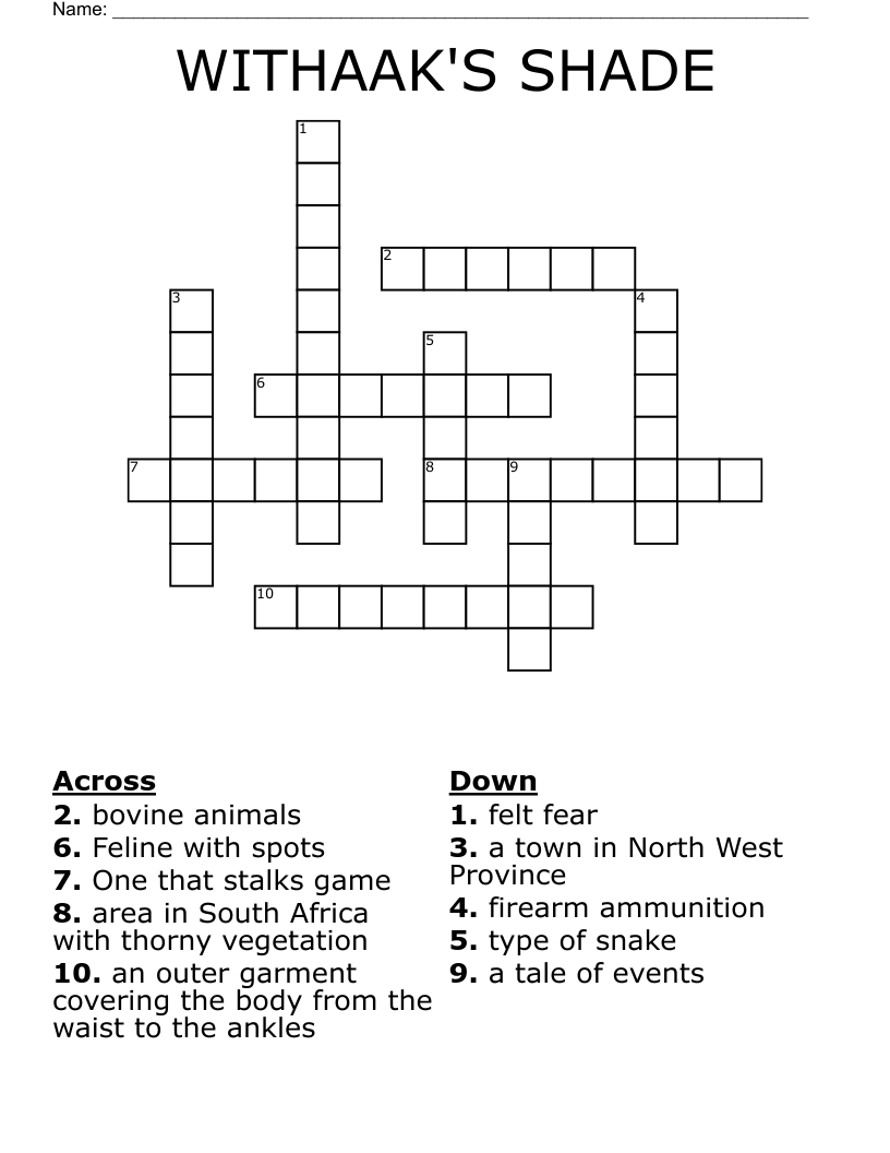 Sun Kissed Shade Crossword Clue