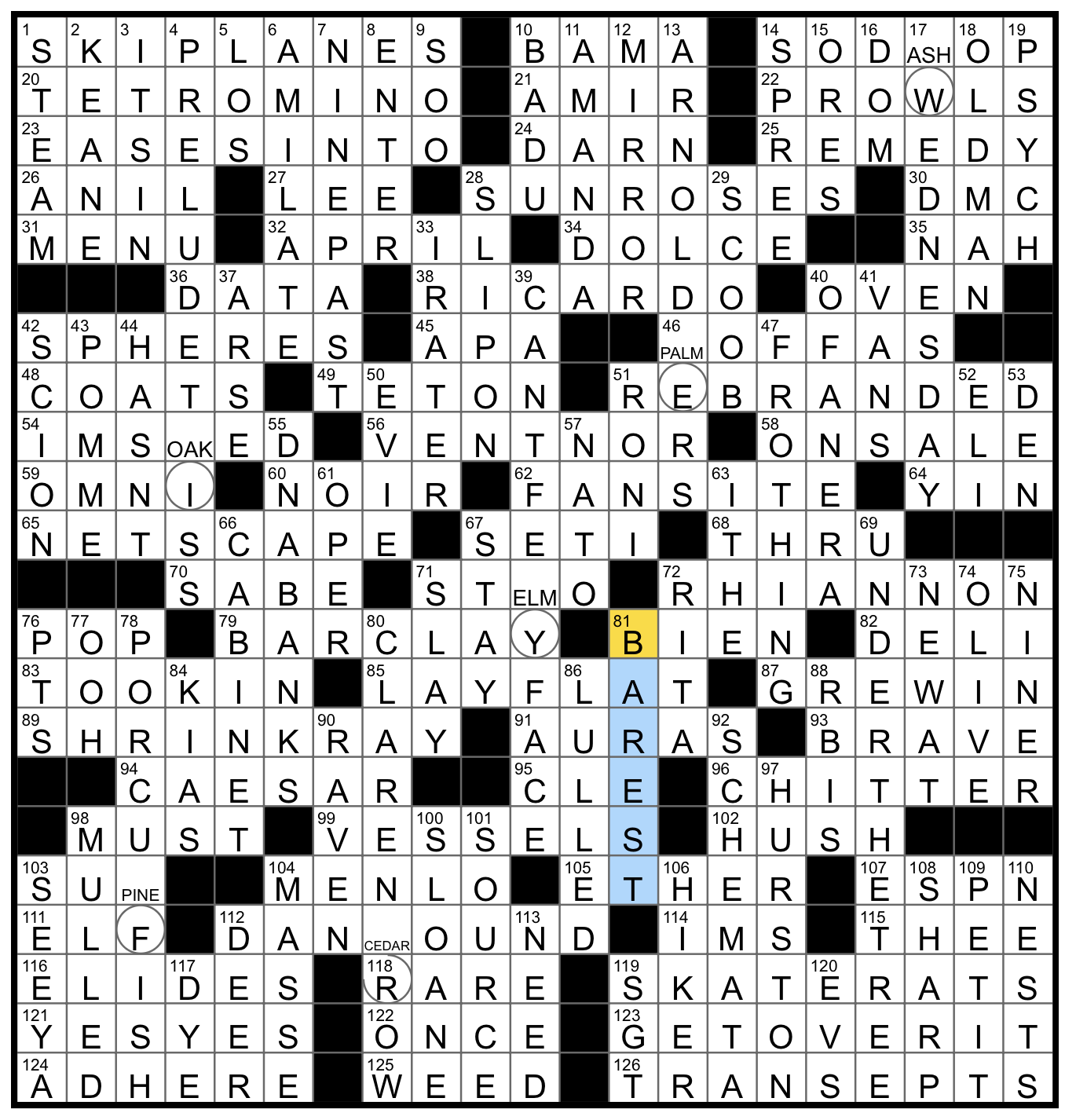 a pop nyt crossword