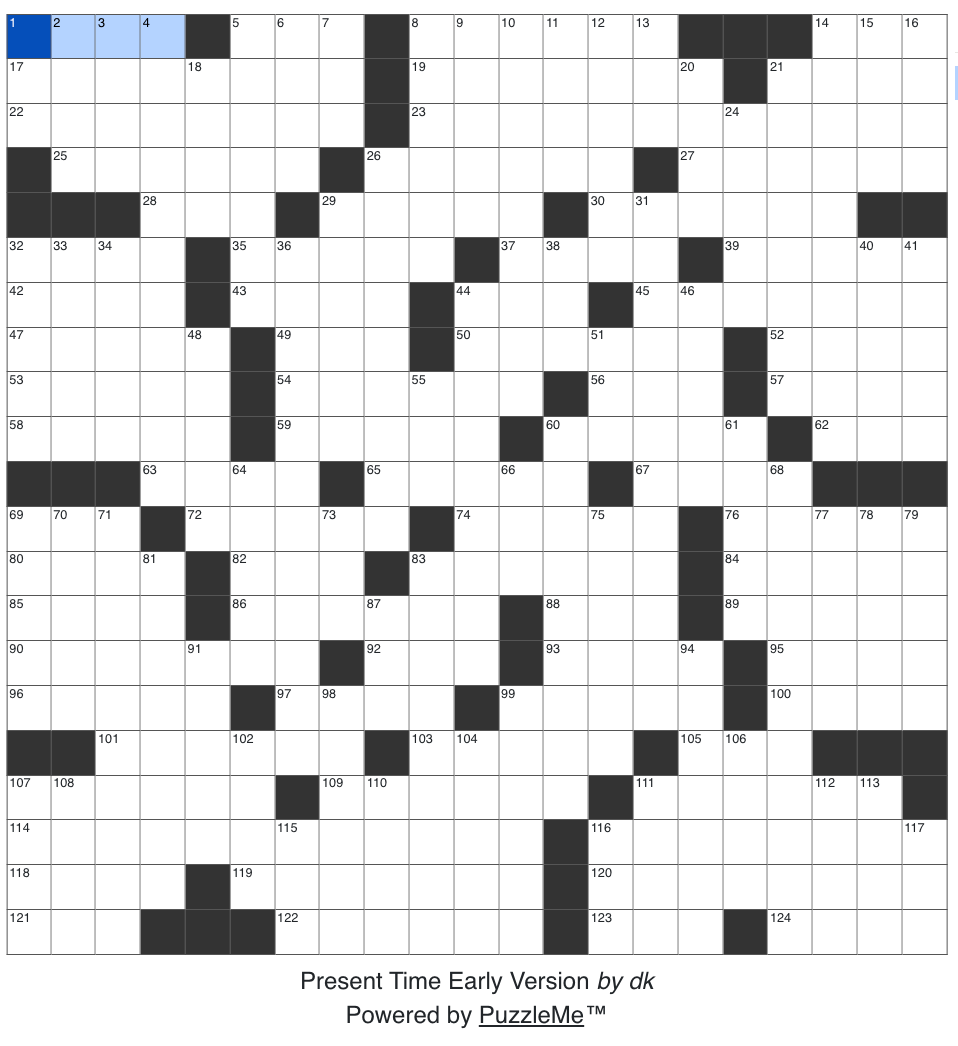 Sunday NYT Holiday Crossword Enigmatology