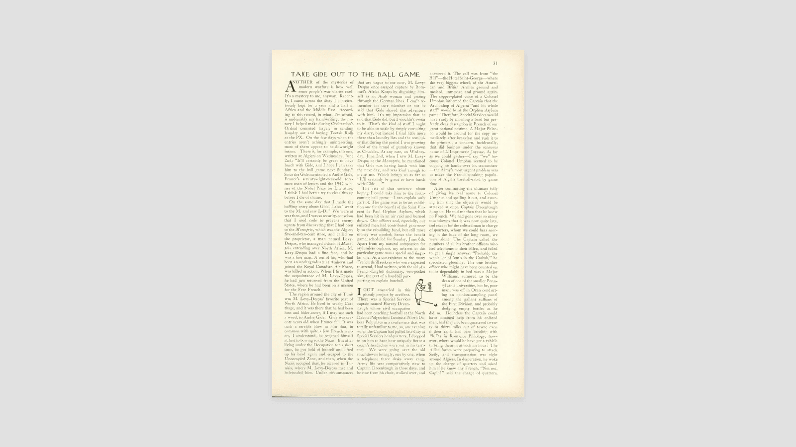 Take Gide Out To The Ball Game The New Yorker Take Gide Out To The Ball Game The New Yorker