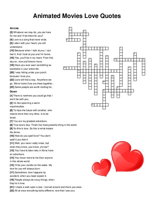 Taylor Swift Crossword Puzzle