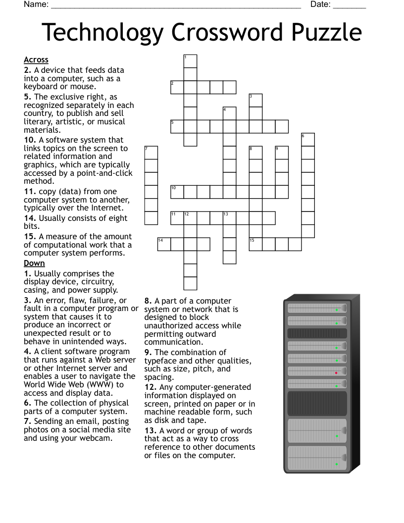 Technology Crossword Puzzle WordMint