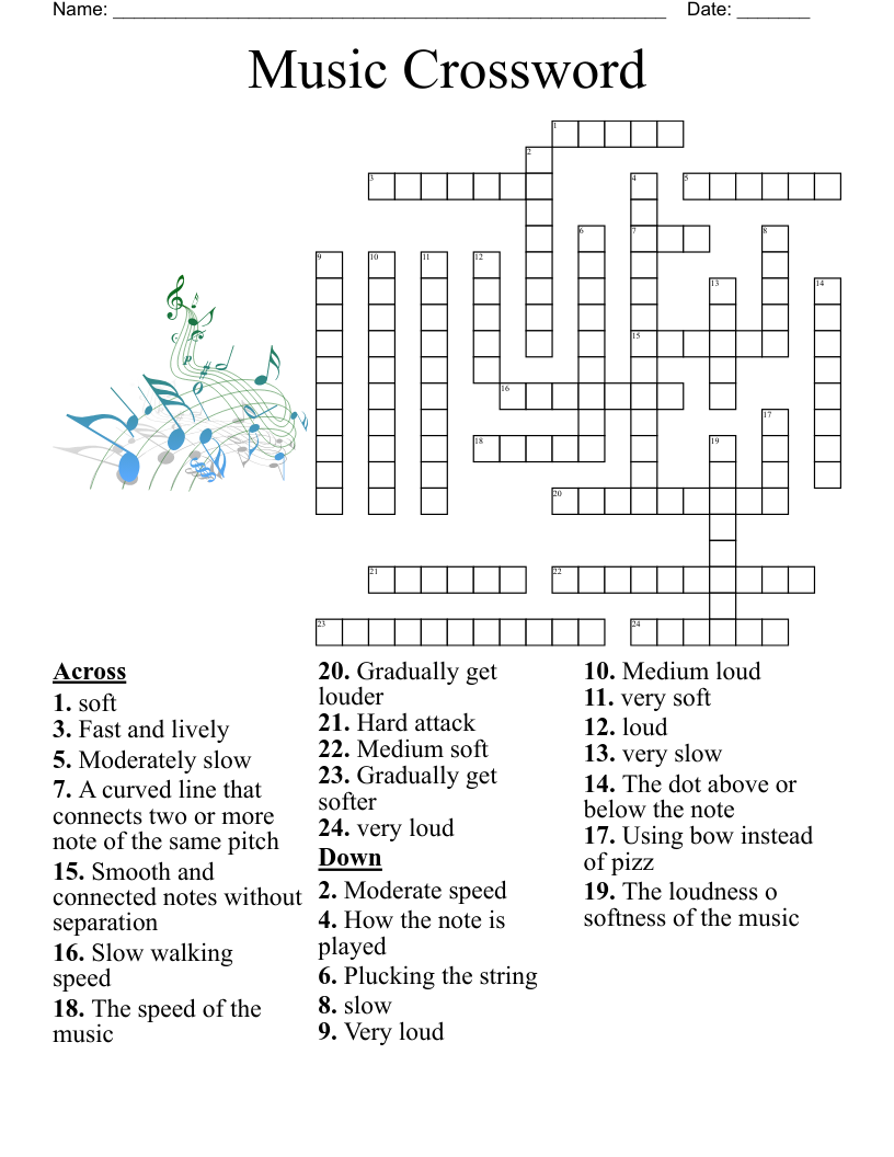 TEMPO IN MUSIC Crossword WordMint TEMPO IN MUSIC Crossword WordMint
