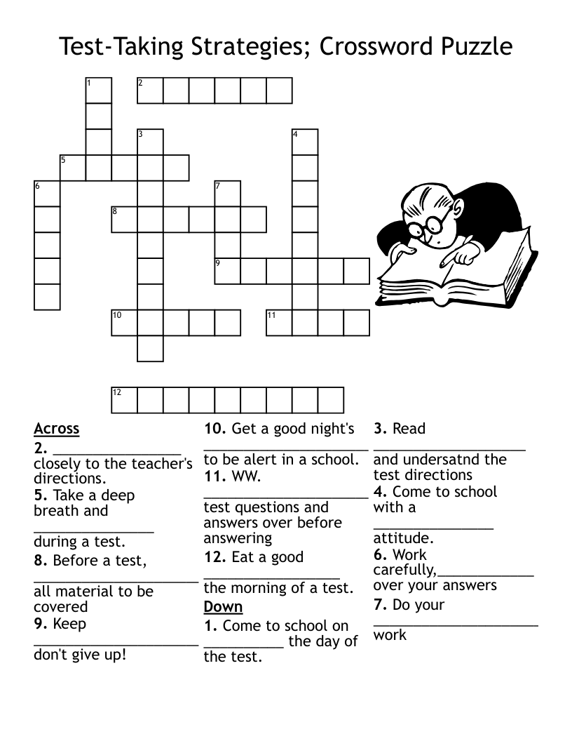 Test Taking Strategies Crossword Puzzle WordMint Test Taking Strategies Crossword Puzzle WordMint