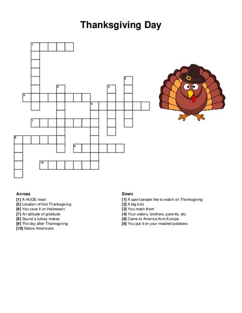Thanksgiving Day Crossword Puzzle