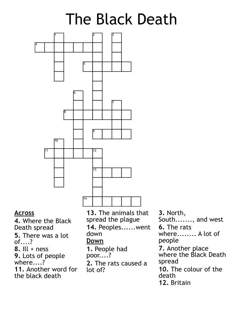 The Black Death Crossword WordMint The Black Death Crossword WordMint