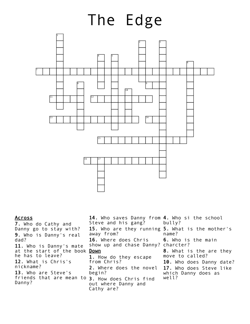 The Edge Crossword WordMint