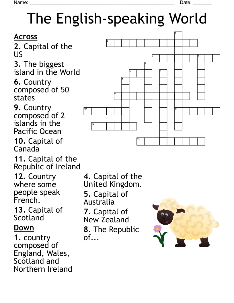 The English speaking World Crossword WordMint