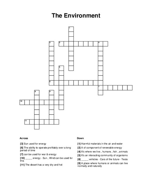 environment crossword puzzle clue