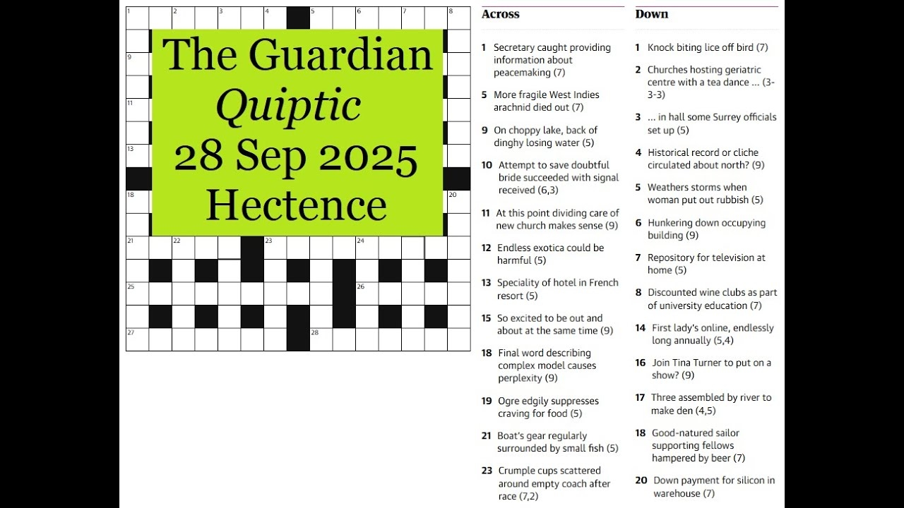 The Guardian Quiptic 1349 YouTube