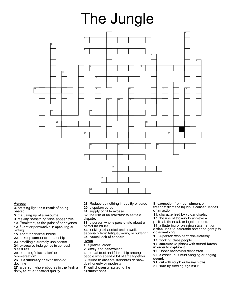 The Jungle Crossword WordMint
