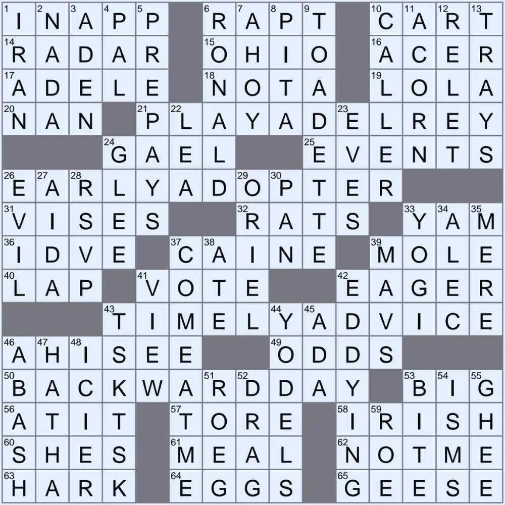 The La Times Crossword Puzzle Answers At Eileen Perry Blog