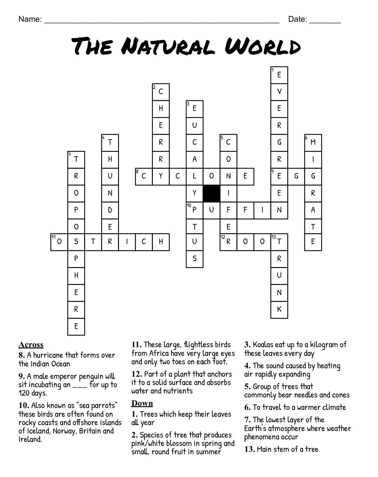 The Natural World Crossword Puzzle Answers Violet s Vegan Comics