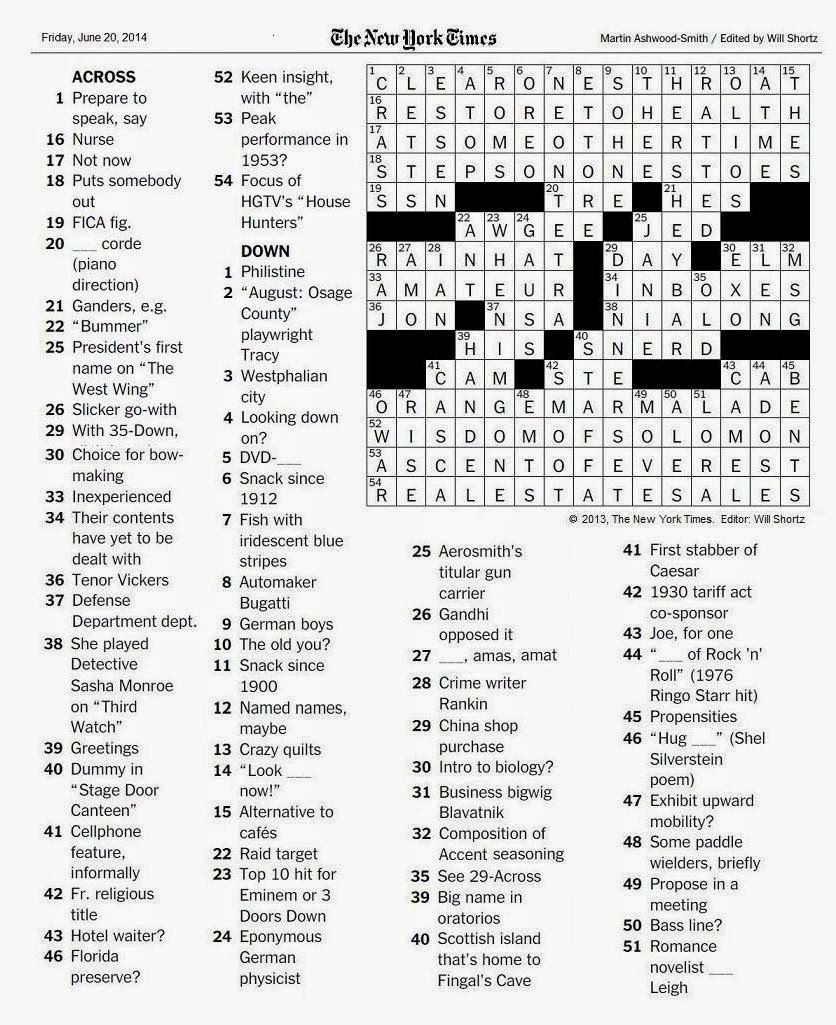The New York Times Crossword In Gothic