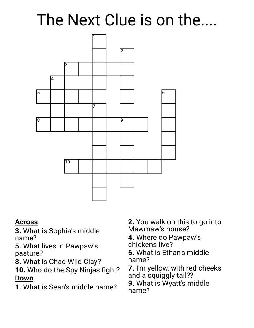 The Next Clue Is On The Crossword WordMint The Next Clue Is On The Crossword WordMint