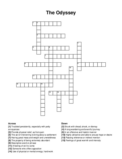 The Odyssey Crossword Puzzle The Odyssey Crossword Puzzle