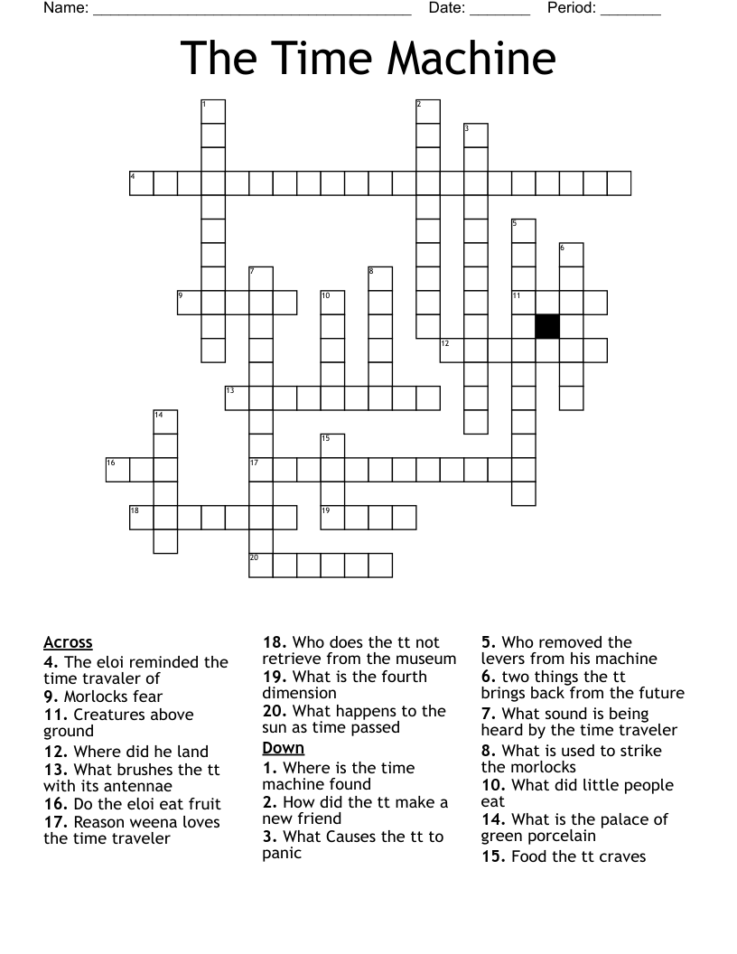 The Time Machine Word Search WordMint The Time Machine Word Search WordMint