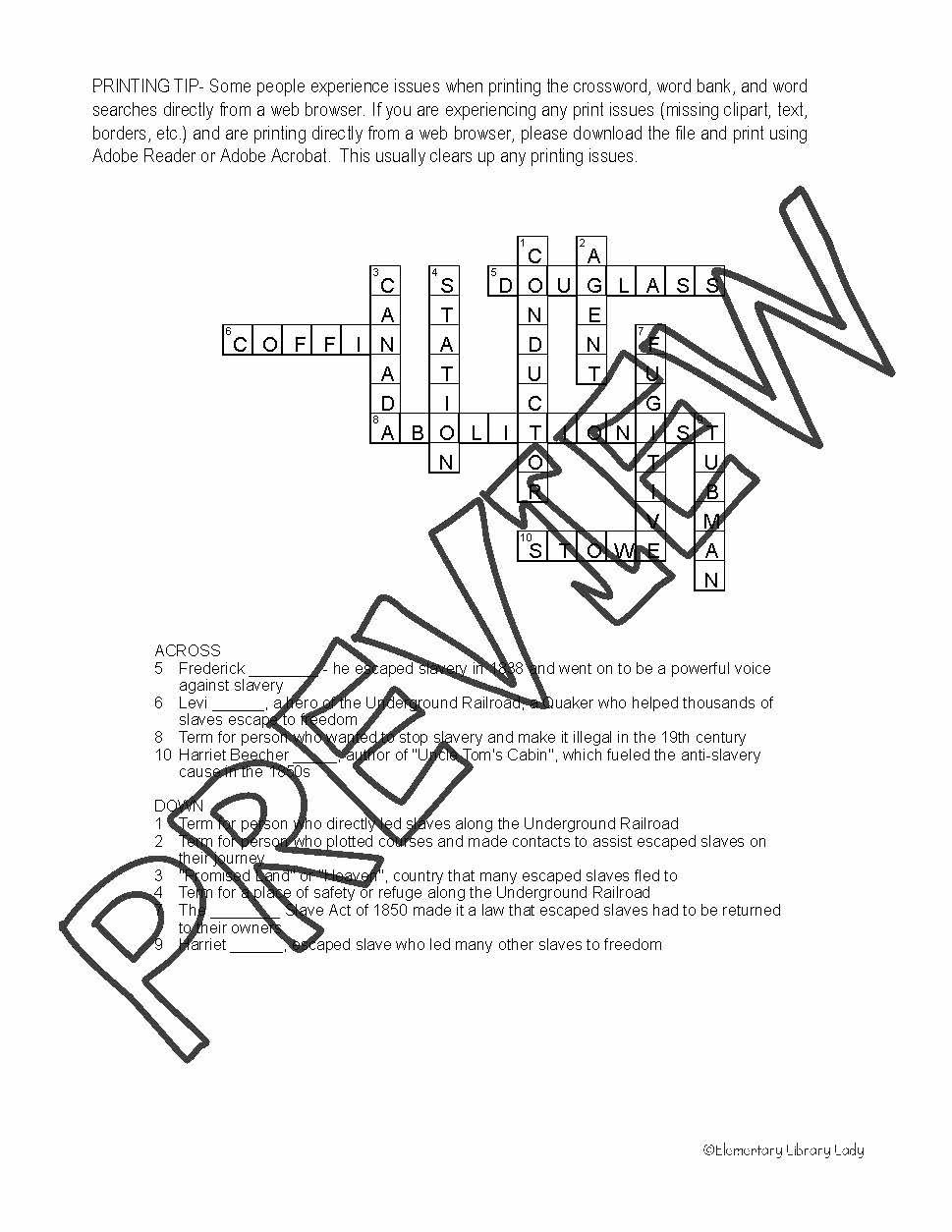 The Underground Railroad Activities Crossword Puzzle And Word Search Made By Teachers