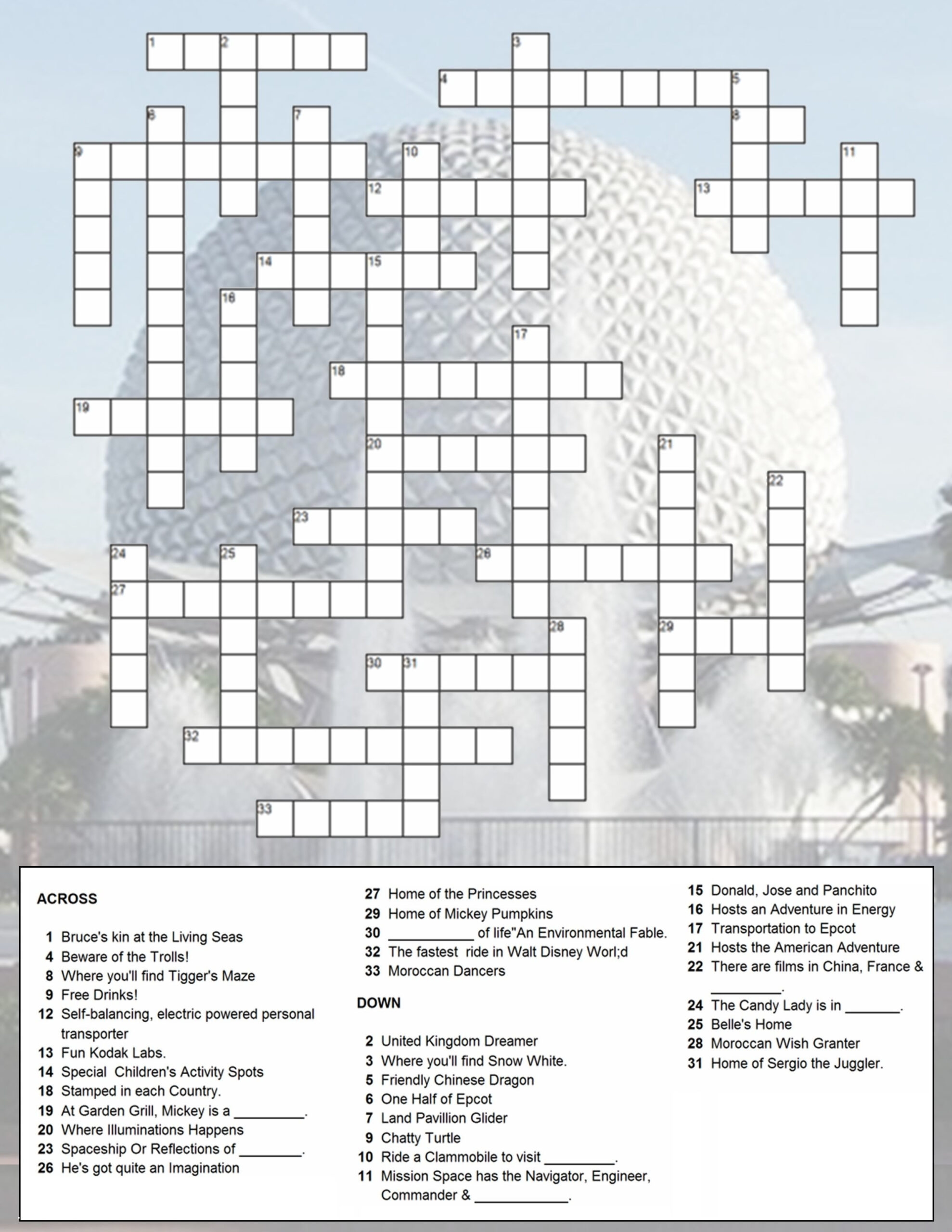 Themed Disney Disney Crossword Puzzles Printable Emma Crossword Puzzles