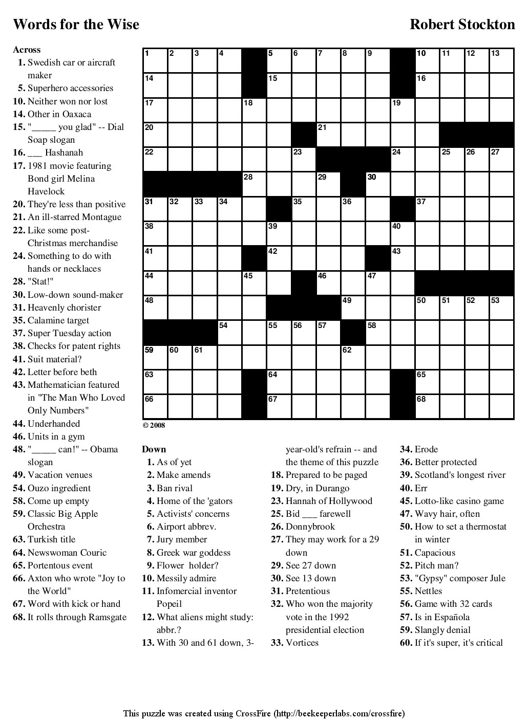 Themed Printable Crossword 76 Words For The Wise Beekeeper Crosswords Themed Printable Crossword 76 Words For The Wise Beekeeper Crosswords
