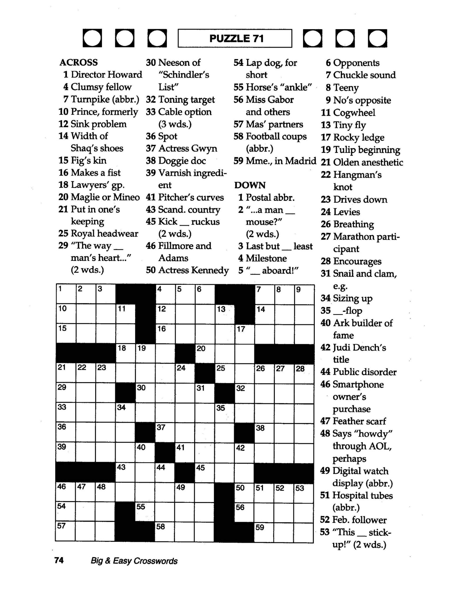 Thomas Joseph Crossword Puzzles Free Printable Crosswords