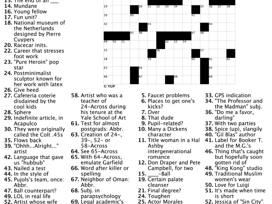 Thomas Joseph Daily Crossword Puzzle Printable Download Print Free 