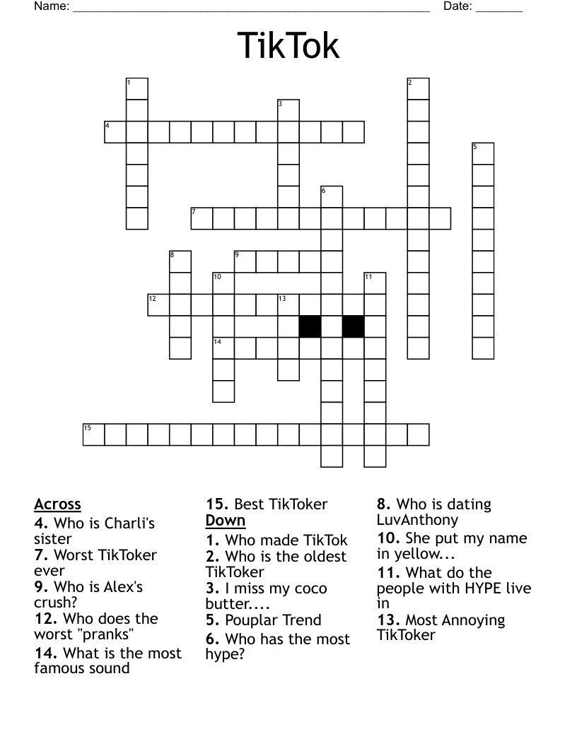 TikTok Crossword WordMint