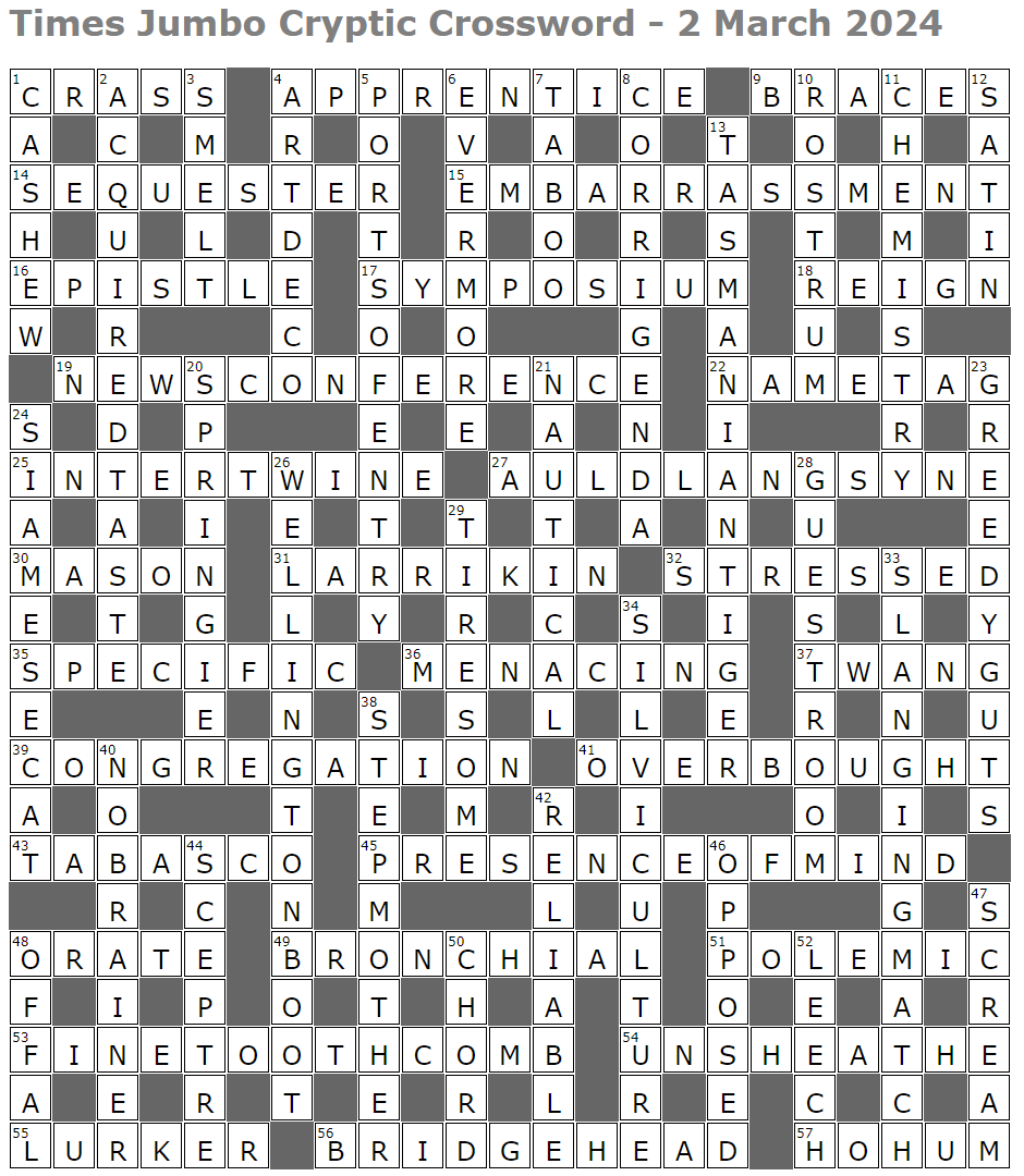 Times Jumbo Cryptic Crossword 1661 Lucian Poll s Web Ramblings