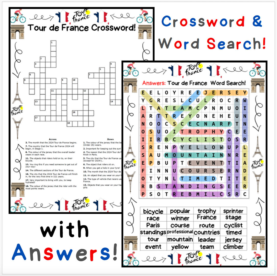 Tour De France Activity Pack Teaching Resources