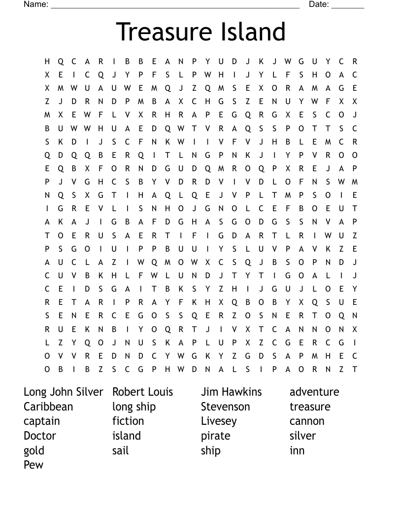 Treasure Island Crossword WordMint
