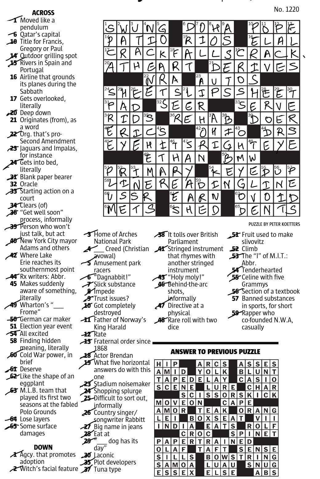 Tuesday Jan 24 2023 4 10 Ok Today Was Harder By Crossword Fan Medium