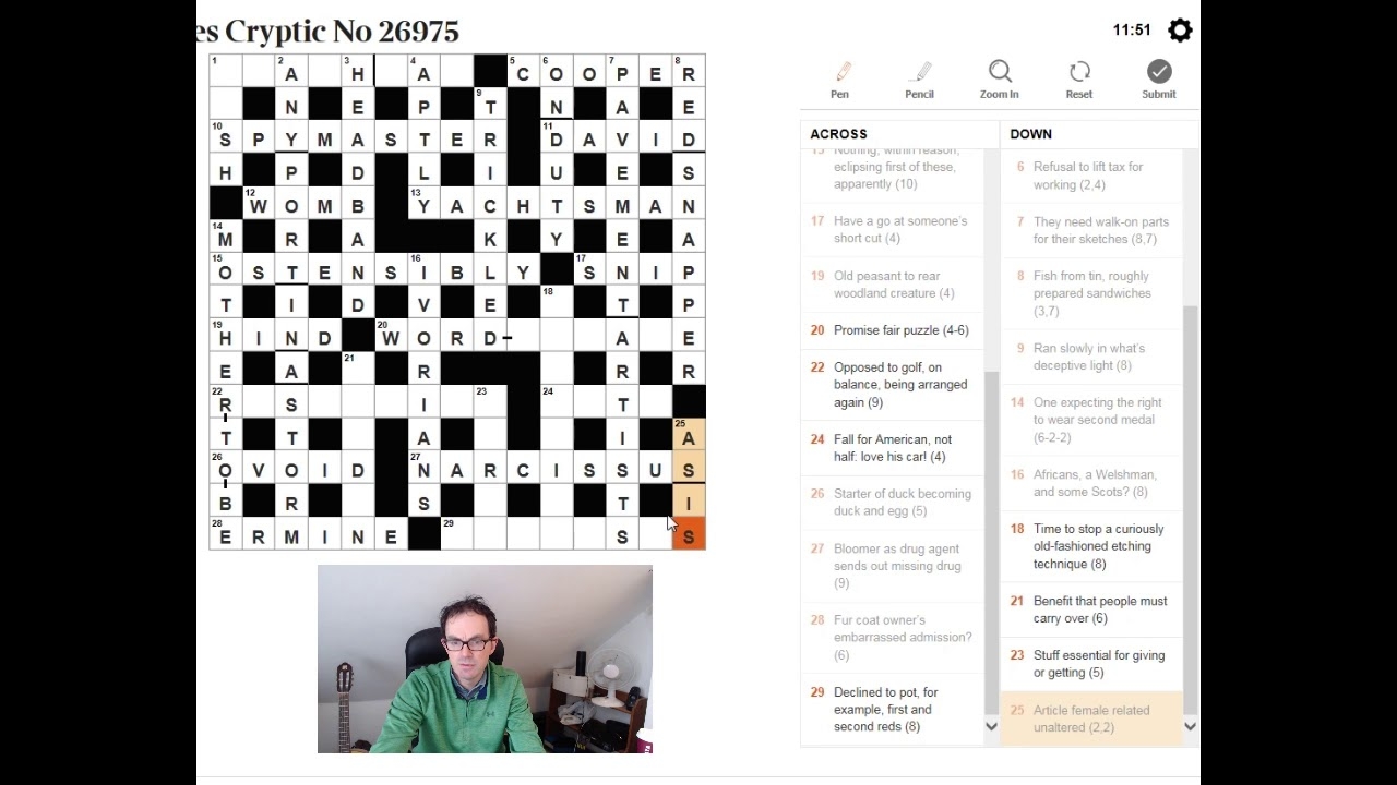 Tutorial On Solving The Times Cryptic Crossword 2 March 18 YouTube
