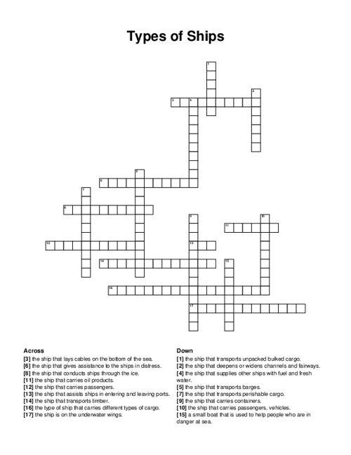 fleet of ships crossword puzzle clue