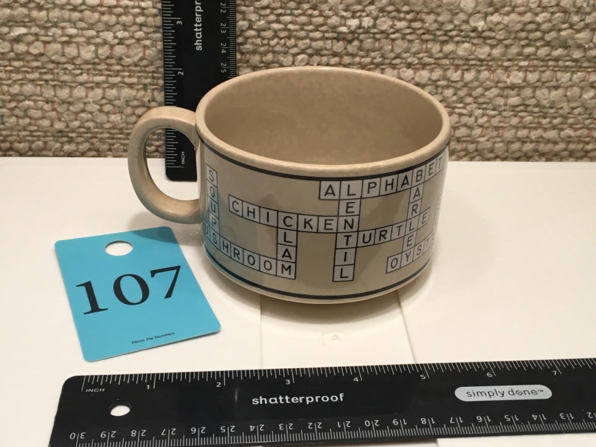 Unique Soup Or Coffee Mug Cup With Crossword Puzzle On The Cup Made Japan EBay