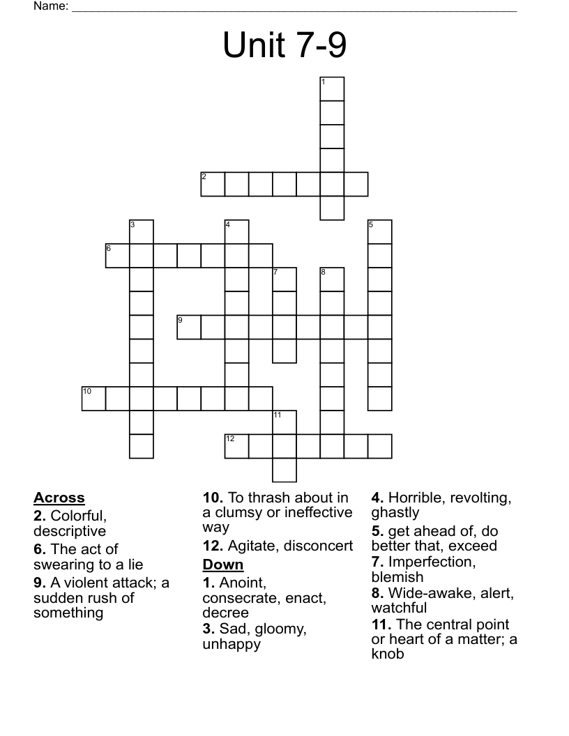 Unit 7 9 Crossword WordMint Unit 7 9 Crossword WordMint
