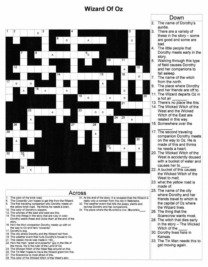 pictures of crossword puzzles with clues