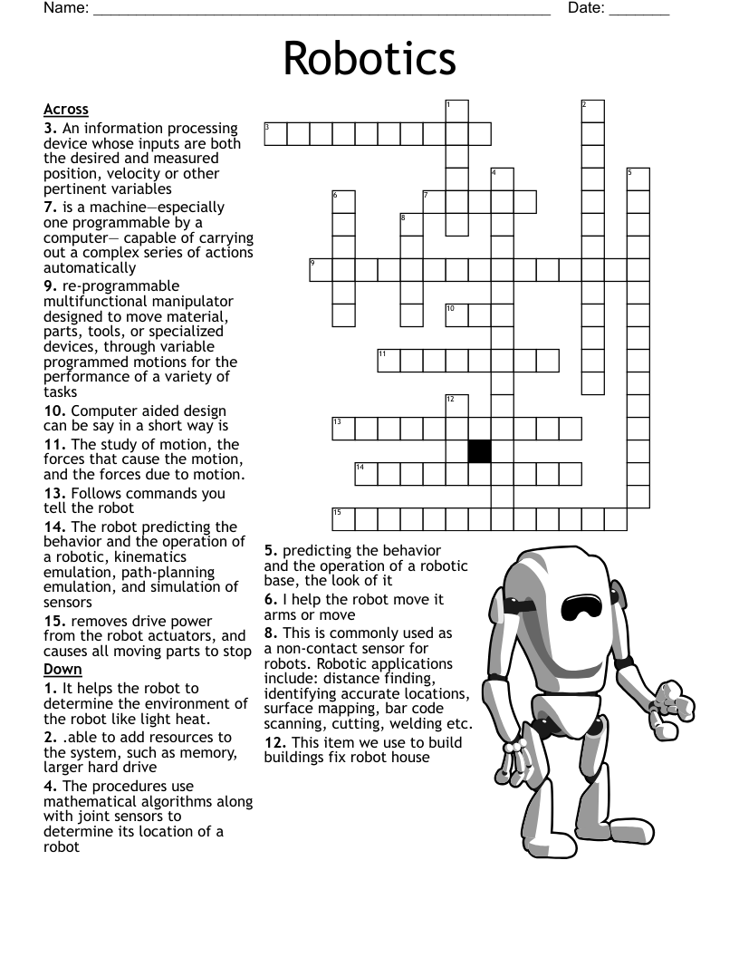 VEX Robotic Parts Crossword WordMint VEX Robotic Parts Crossword WordMint