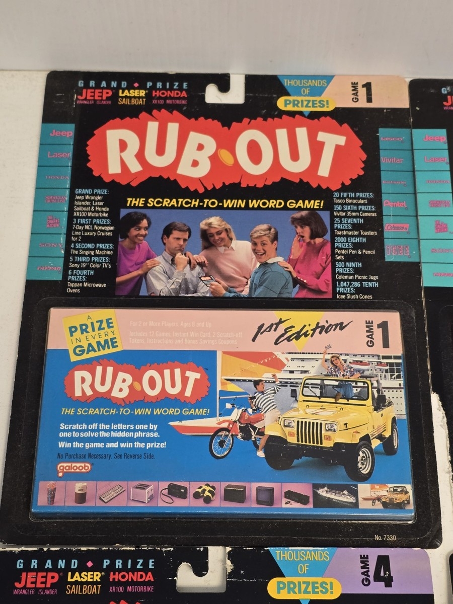 Vintage 1989 Galoob RUB OUT The Scratch To Win Word Game Novelty NEW LOT Of 8 EBay Vintage 1989 Galoob RUB OUT The Scratch To Win Word Game Novelty NEW LOT Of 8 EBay