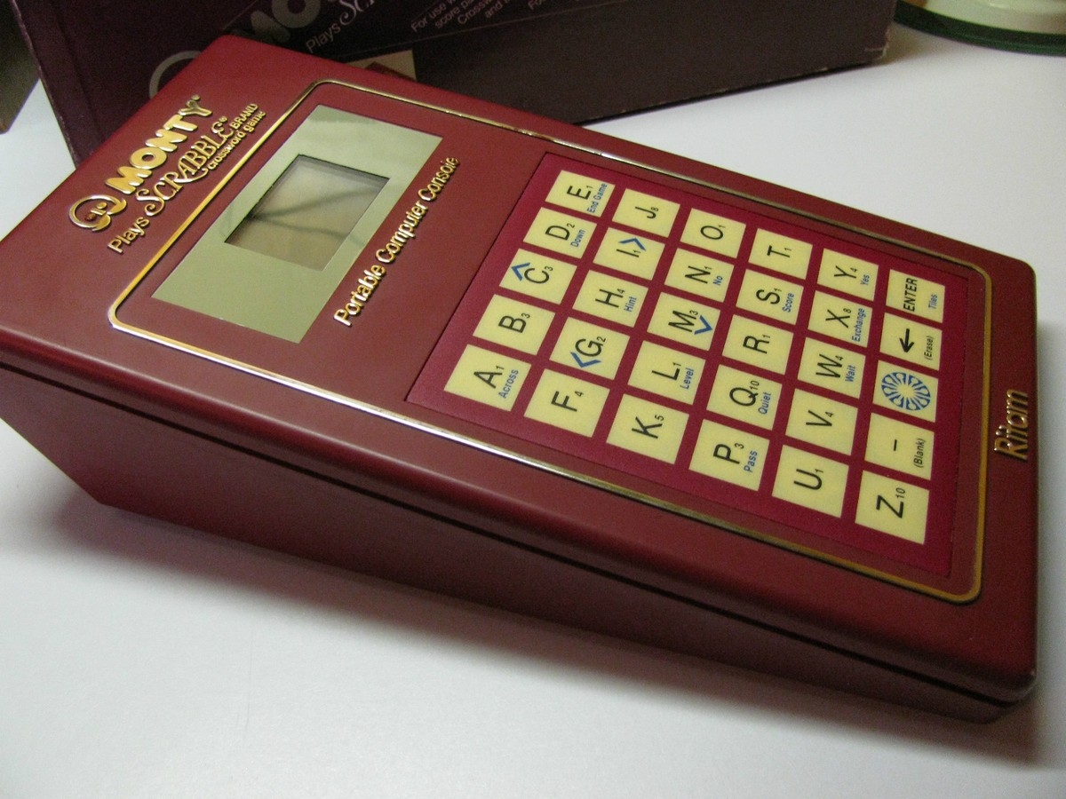 VTG Scrabble MONTY ELECTRONIC Portable Computer Console CROSSWORD GAME Ritam USA EBay