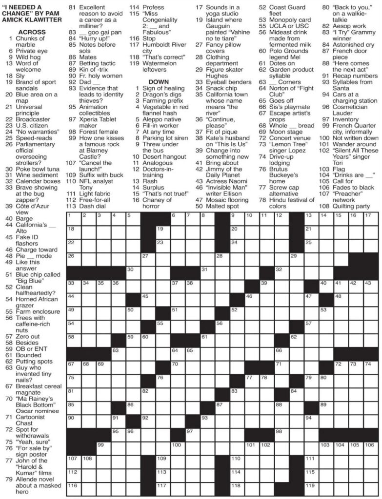 Washinton Post Crossword Free Printable Washinton Post Crossword Free Printable