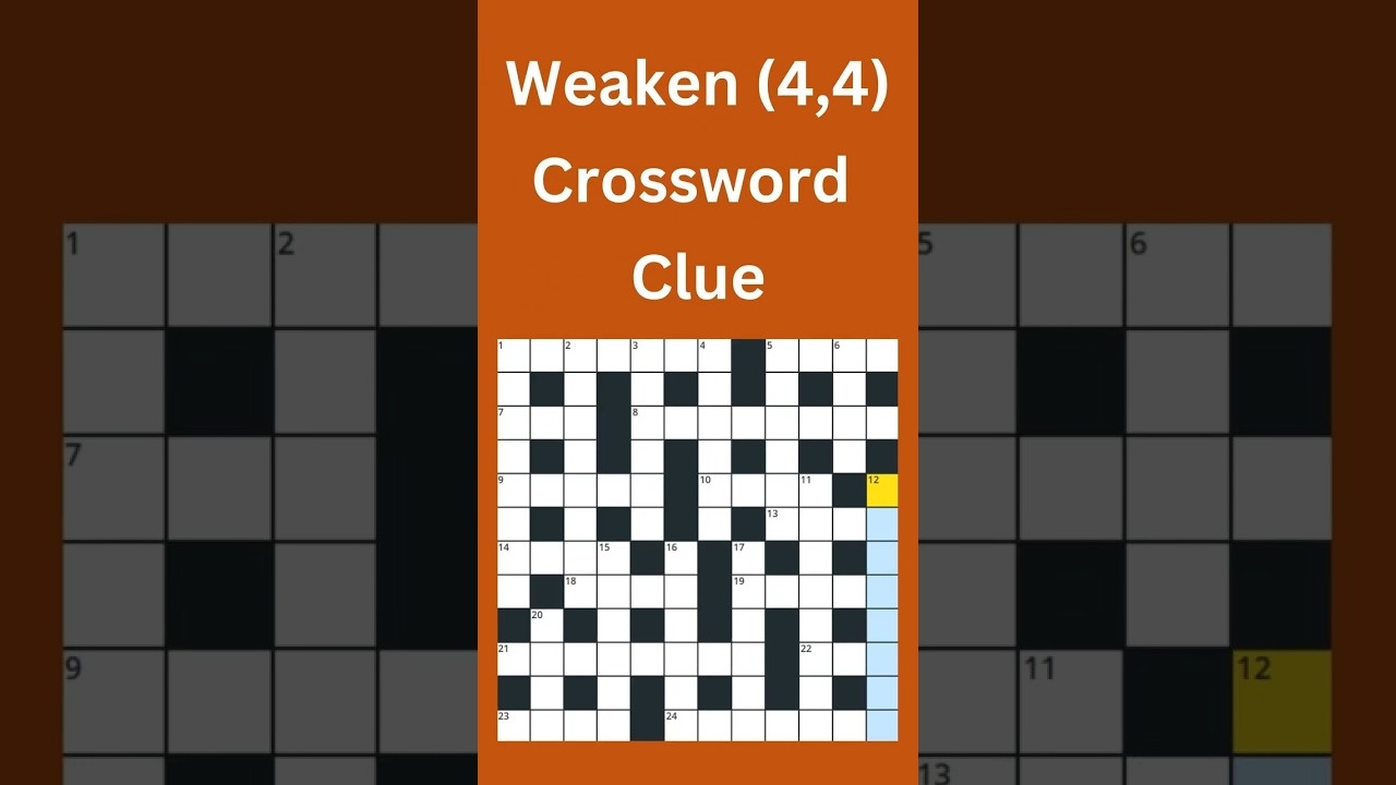 Weaken 4 4 Crossword Clue crossword crosswordpuzzles YouTube Weaken 4 4 Crossword Clue crossword crosswordpuzzles YouTube