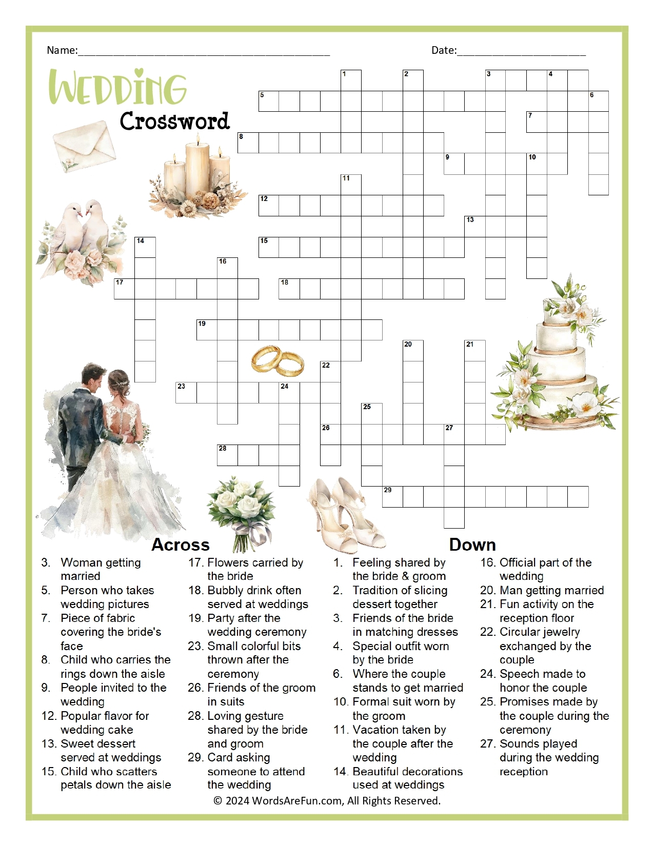 Wedding Crossword Puzzle 60 Photos Astyledwedding Wedding Crossword Puzzle 60 Photos Astyledwedding